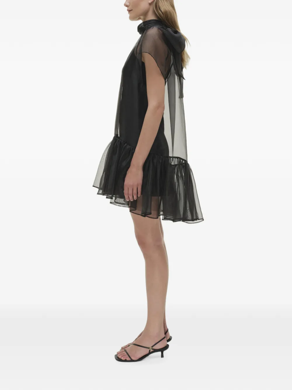 SIMKHAI Beaux organza mini-jurk Zwart