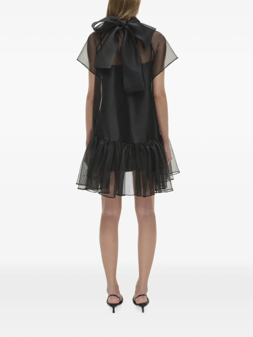SIMKHAI Beaux organza mini-jurk Zwart