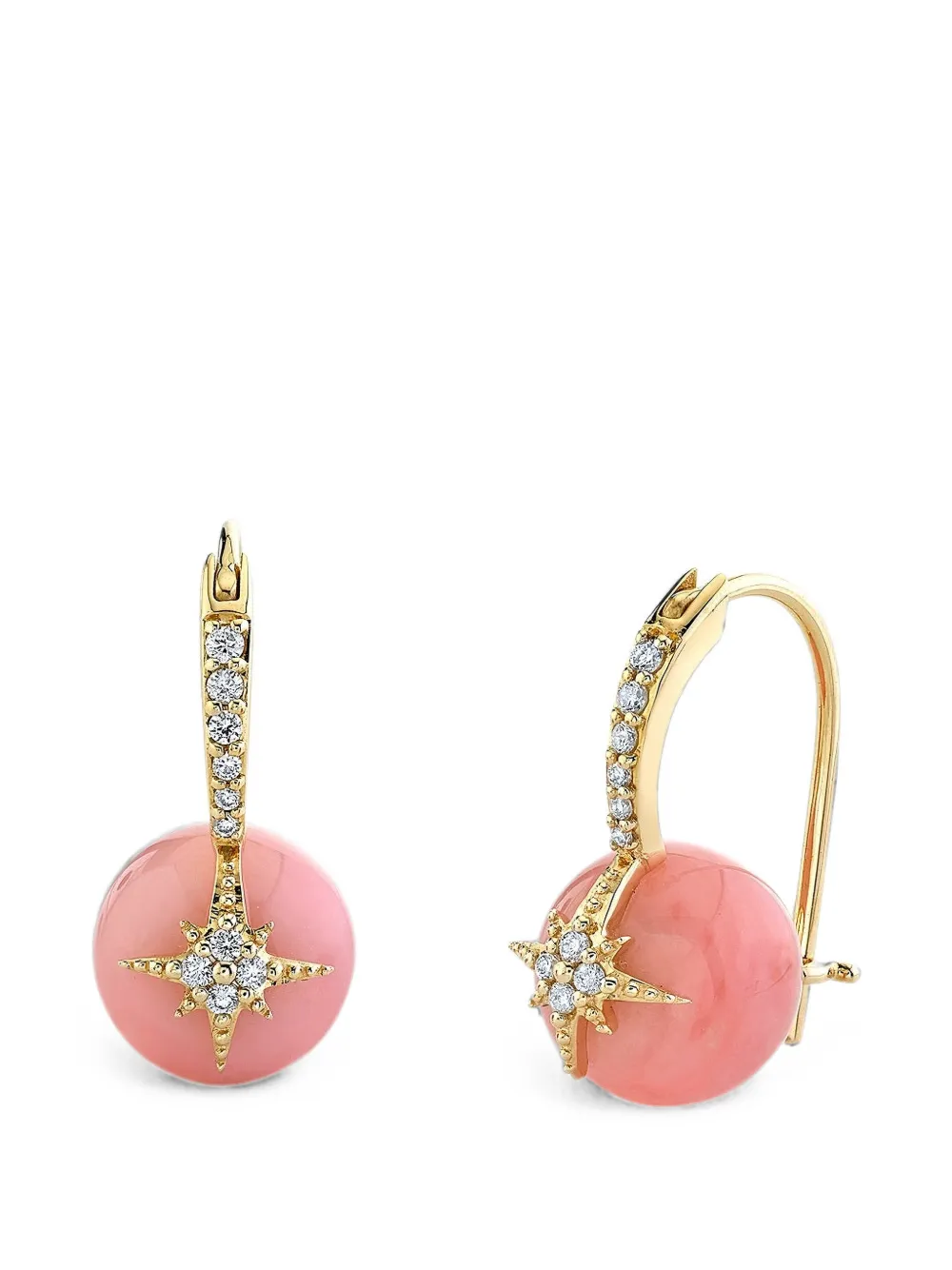 Sydney Evan Starburst pink opal earrings - Oro