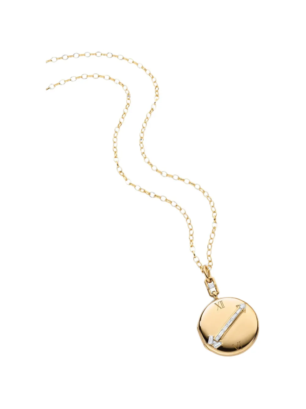 MONICA RICH KOSANN diamond arrow locket necklace - Oro