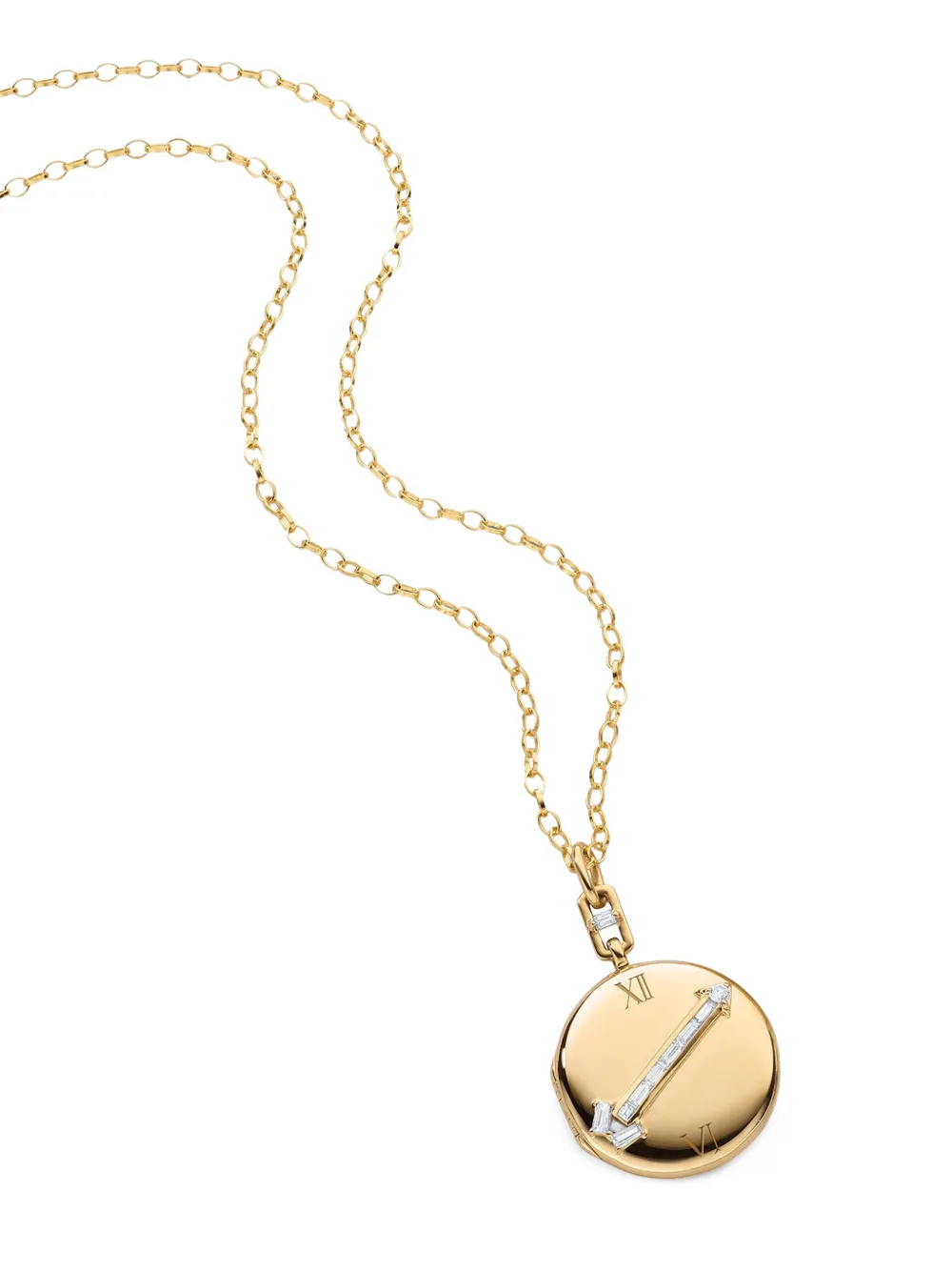 MONICA RICH KOSANN diamond arrow locket necklace - Oro