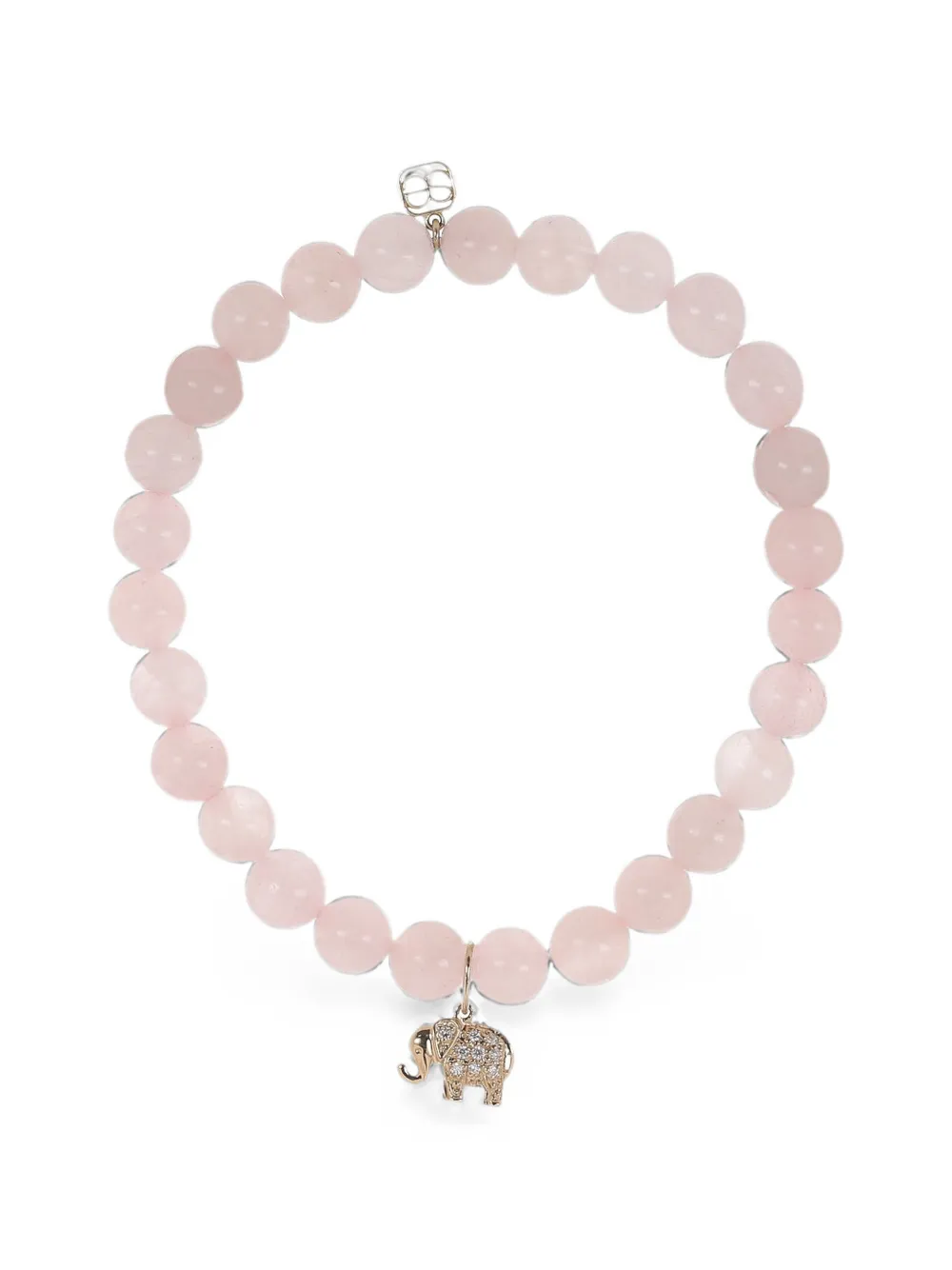 Sydney Evan rose quartz elephant charm bracelet - Rosa