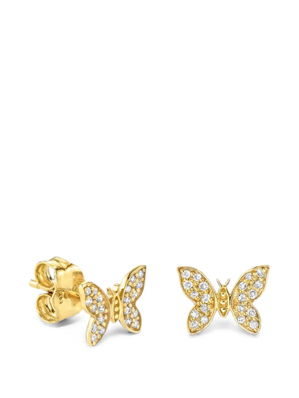 Sydney Evan diamond butterfly stud earrings - Oro