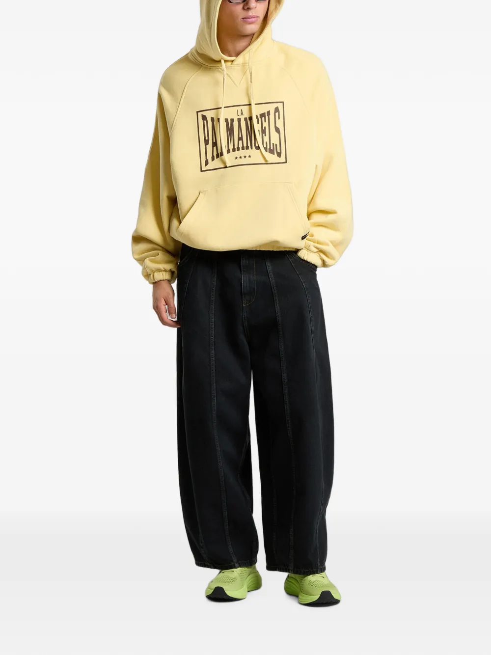 Palm Angels Box Logo ruimvallende hoodie Geel