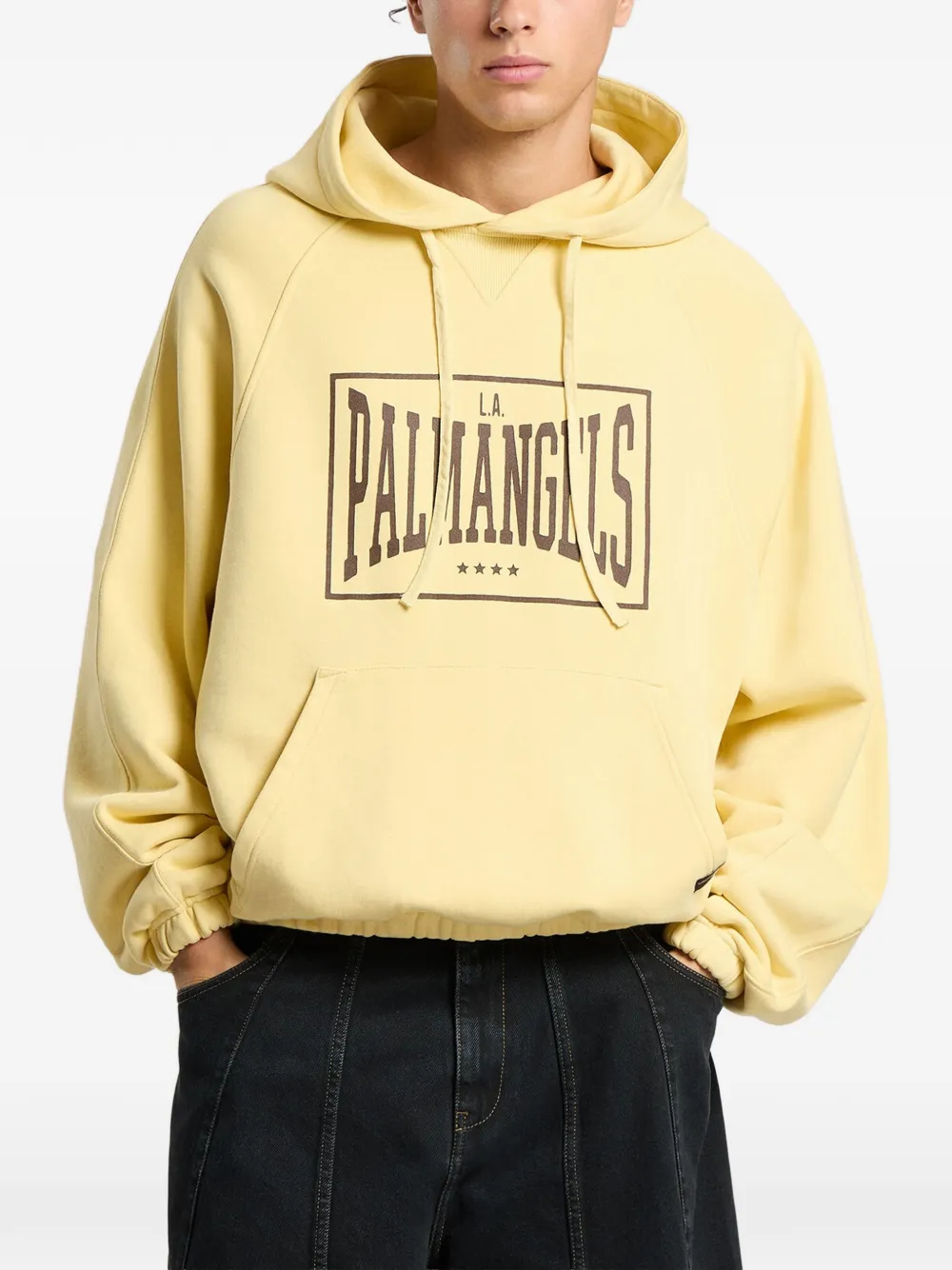 Palm Angels Box Logo ruimvallende hoodie Geel