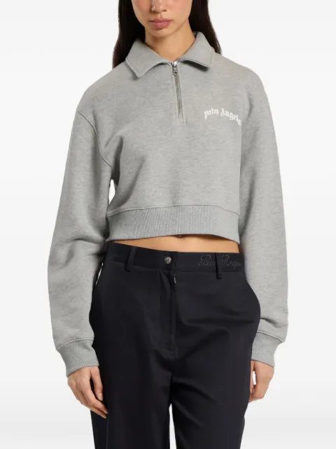 Palm Angels logo-print cropped sweatshirt