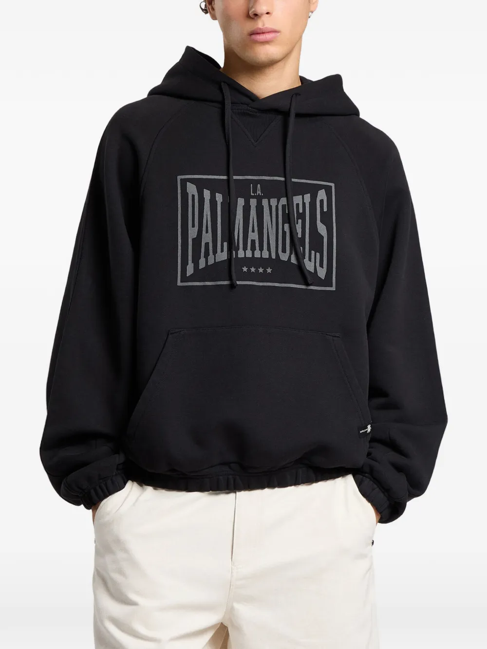 Palm Angels Box Logo ruimvallende hoodie Zwart