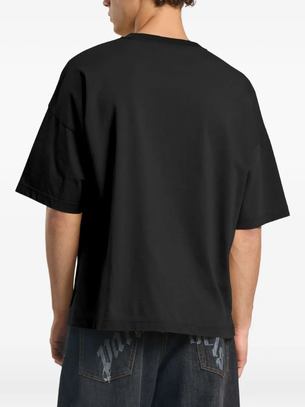 Palm Angels Retro Box ruimvallend T-shirt met logo Zwart