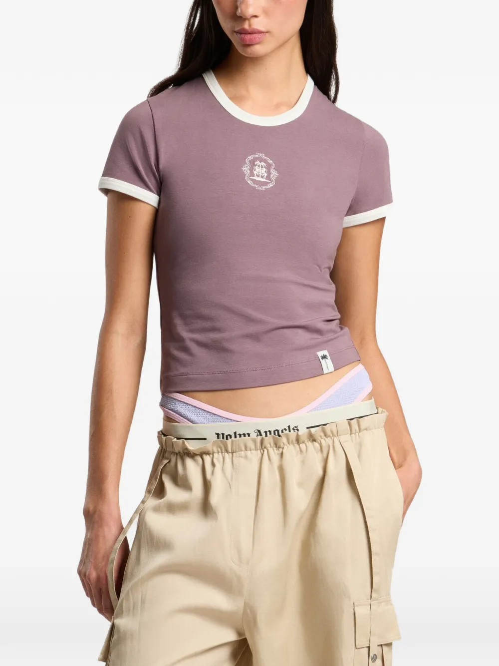 Palm Angels T-shirt Lions Herald - Viola