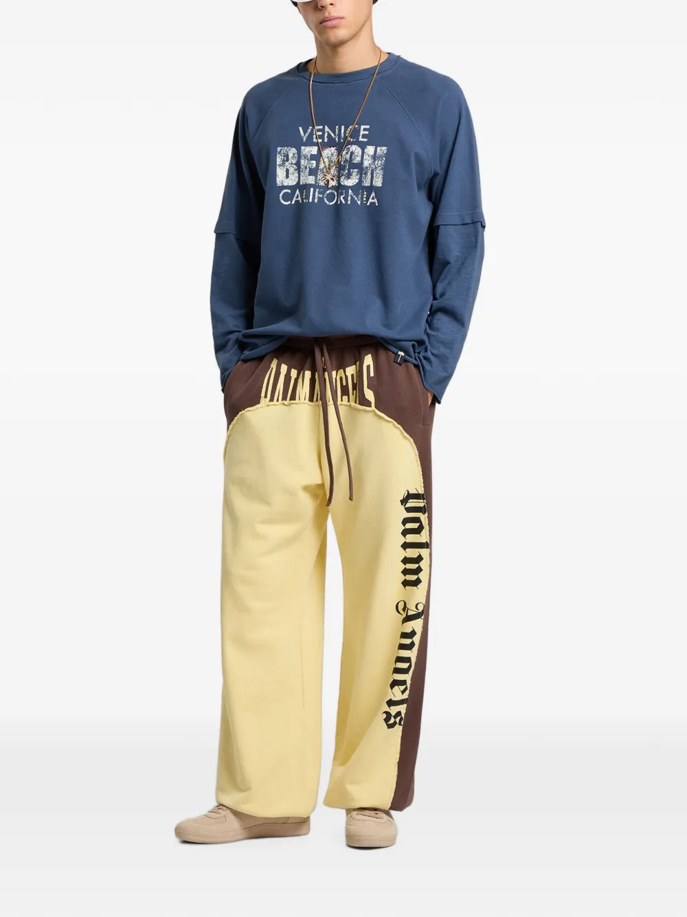 Palm Angels Cali Vibes gelaagd T-shirt Blauw