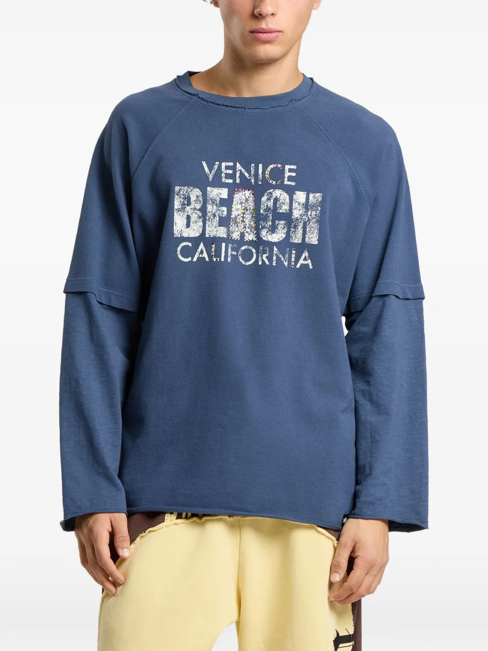 Palm Angels Cali Vibes gelaagd T-shirt Blauw