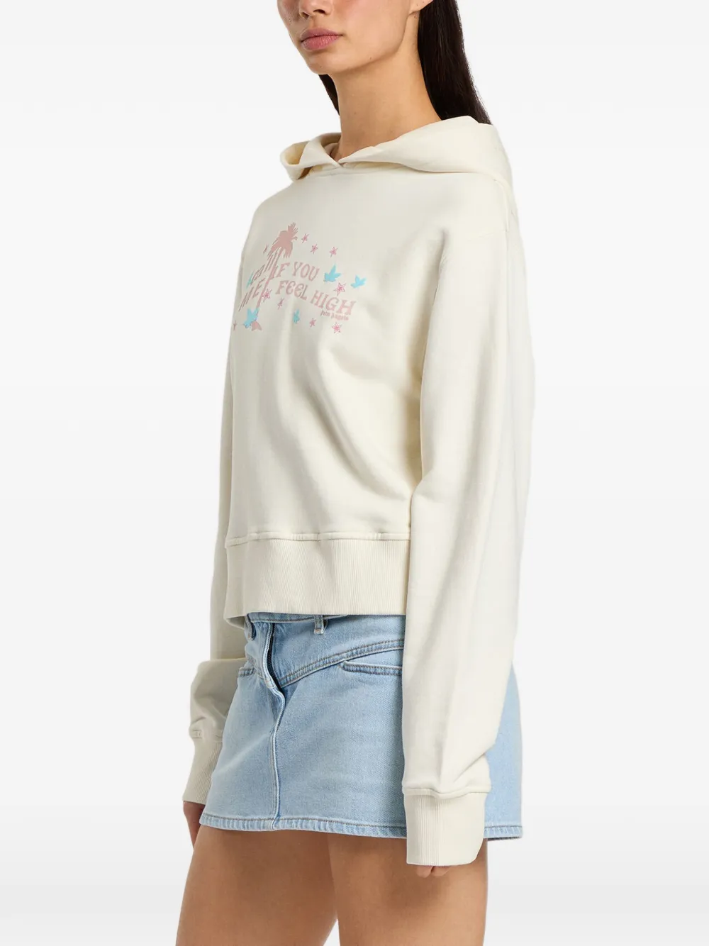 Palm Angels Feel High regular-fit hoodie Beige