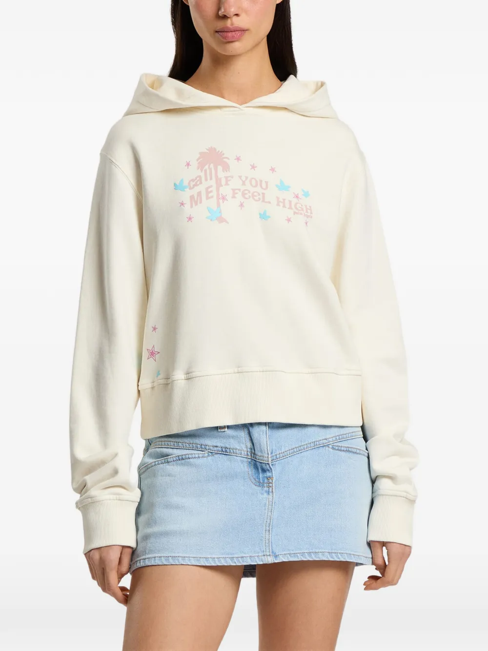 Palm Angels Feel High regular-fit hoodie Beige