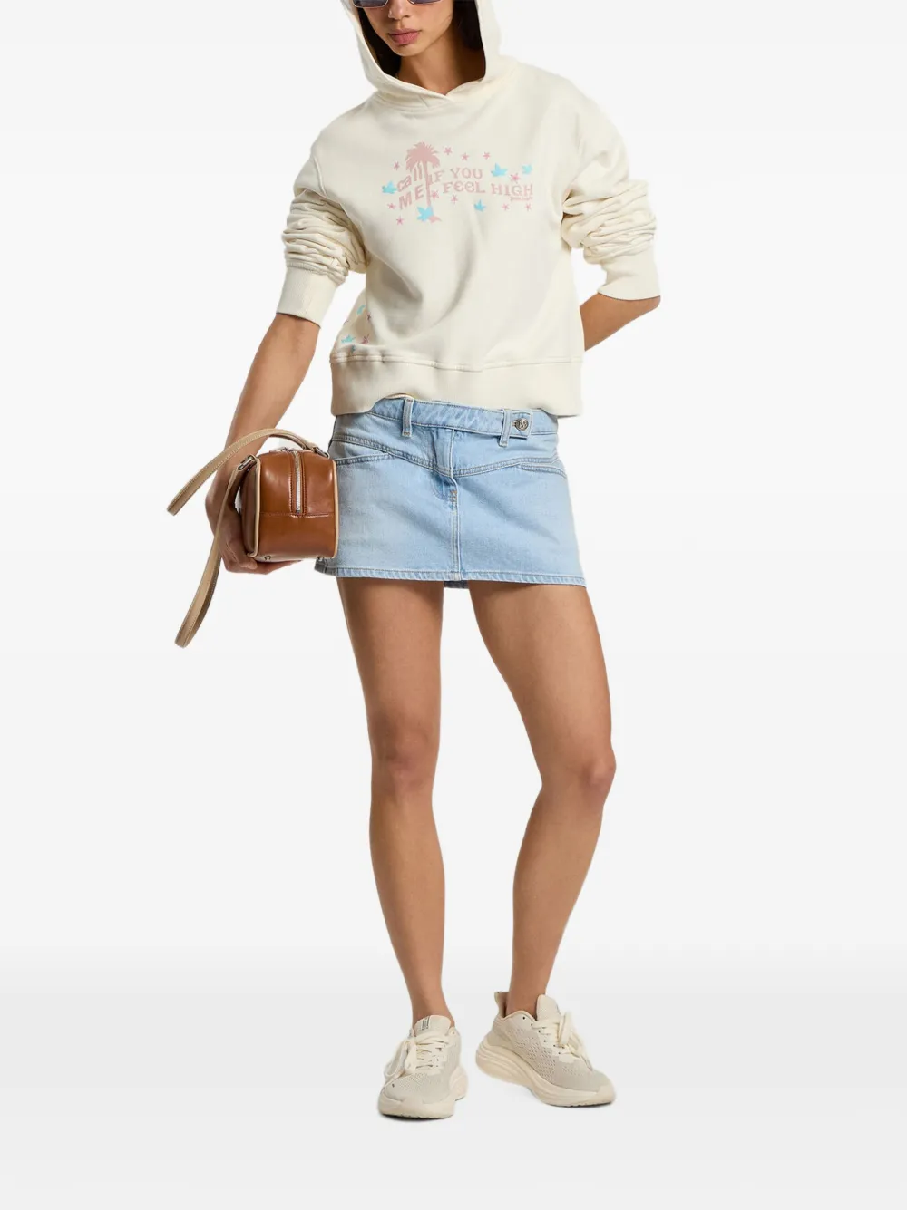 Palm Angels Feel High regular-fit hoodie Beige