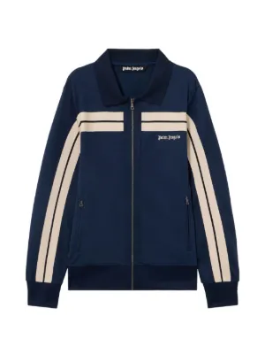 Palm Angels Big Neck Logo Zip Hoodie | Blue | FARFETCH