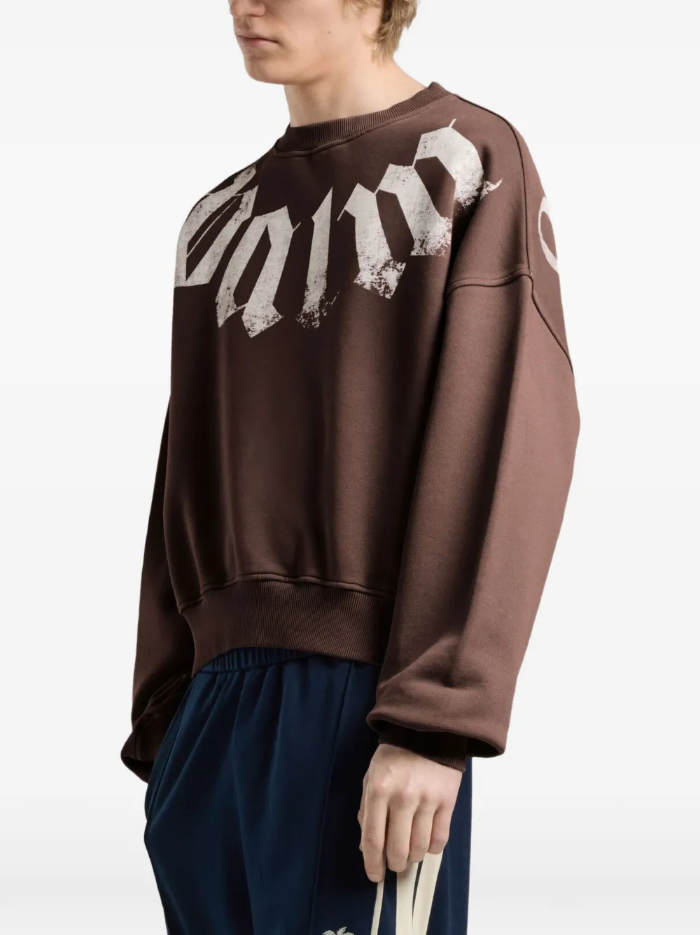 Palm Angels Sweater met logoprint Bruin