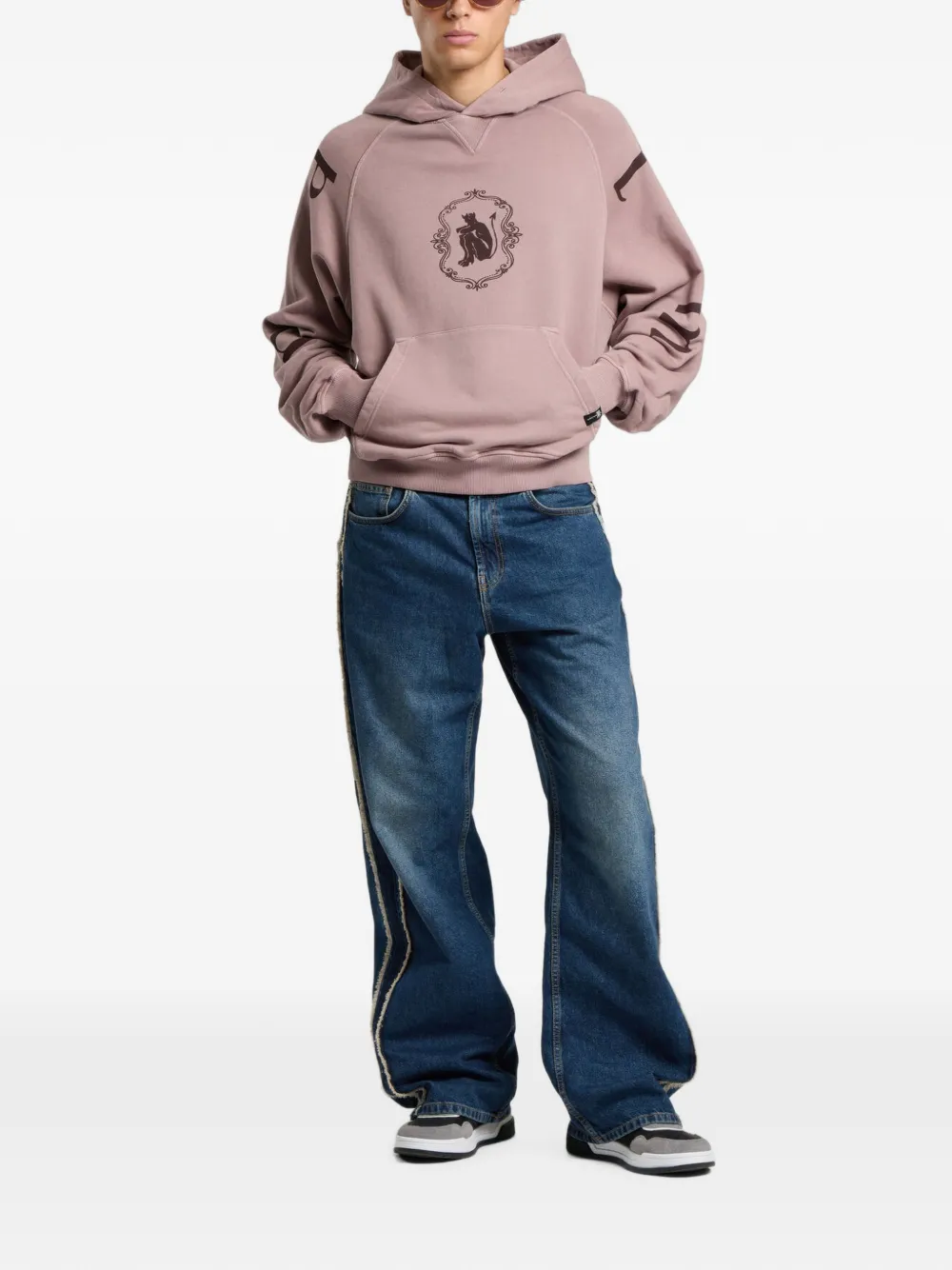 Palm Angels Devil Herald ruimvallende hoodie Roze