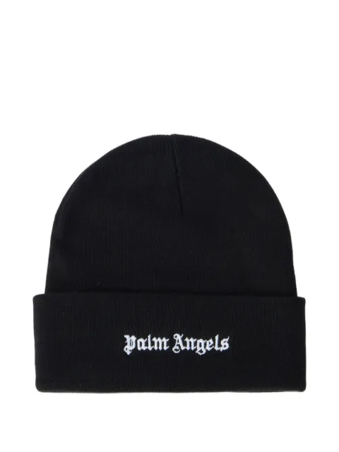 Palm Angels logo-embroidered beanie hat