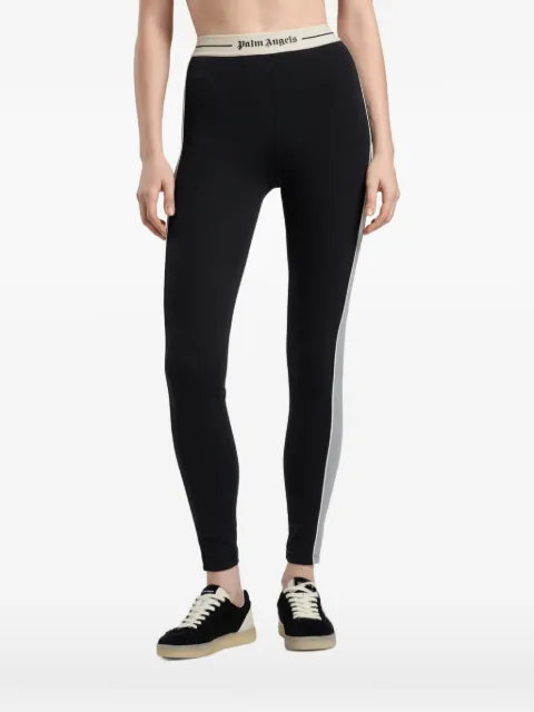 Palm Angels logo-waistband side-stripe leggings