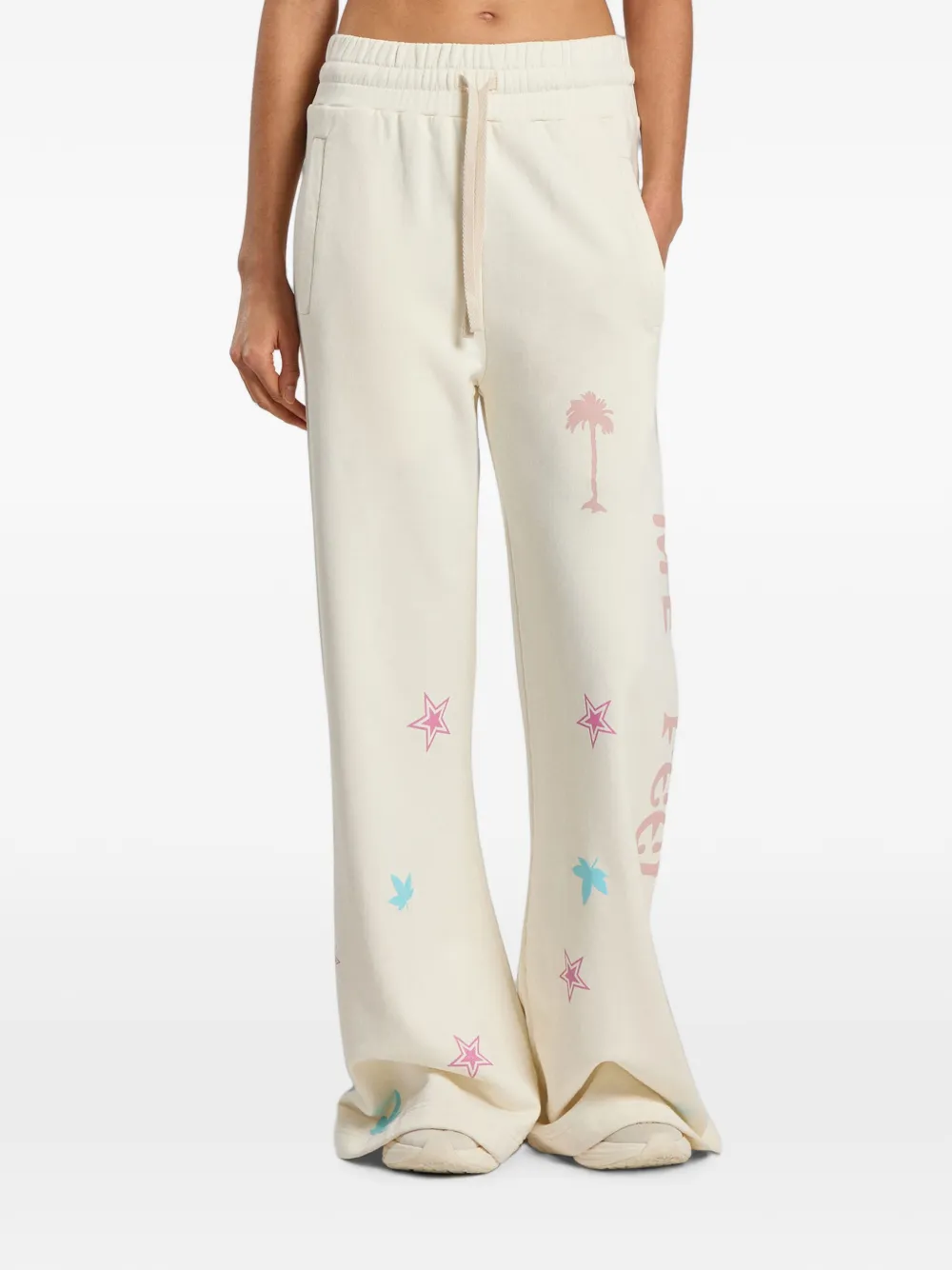 Palm Angels Trainingsbroek met grafische print Beige