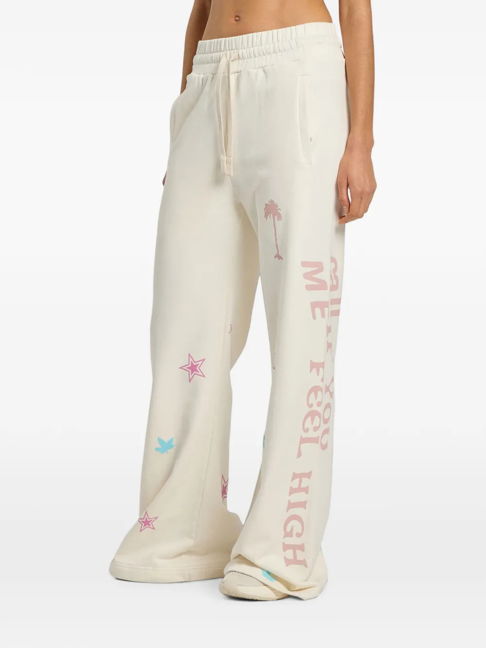 Palm Angels Trainingsbroek met grafische print Beige