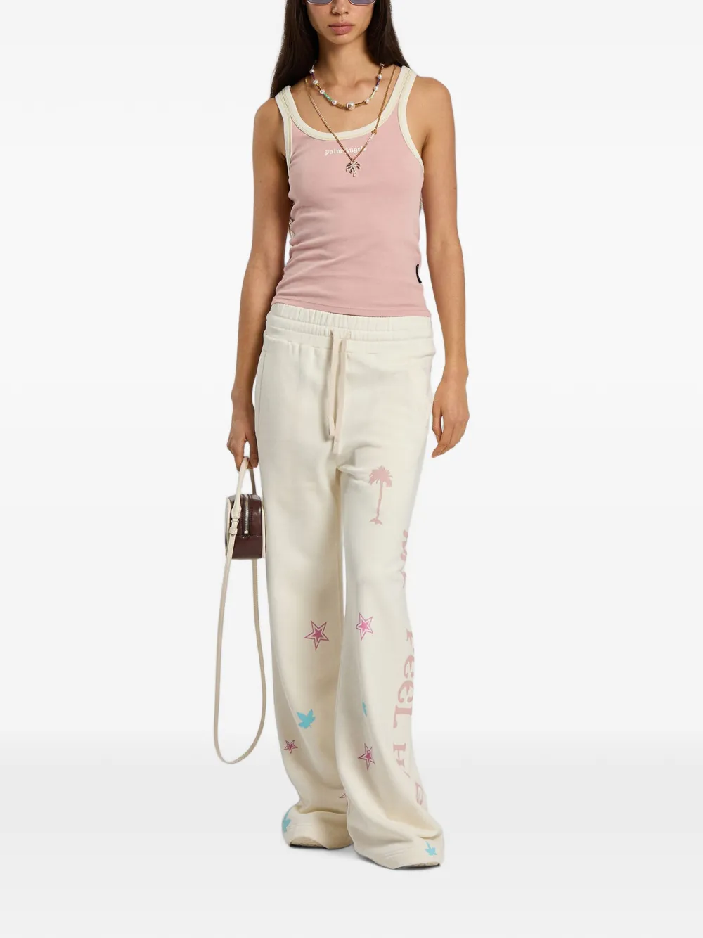 Palm Angels Trainingsbroek met grafische print Beige