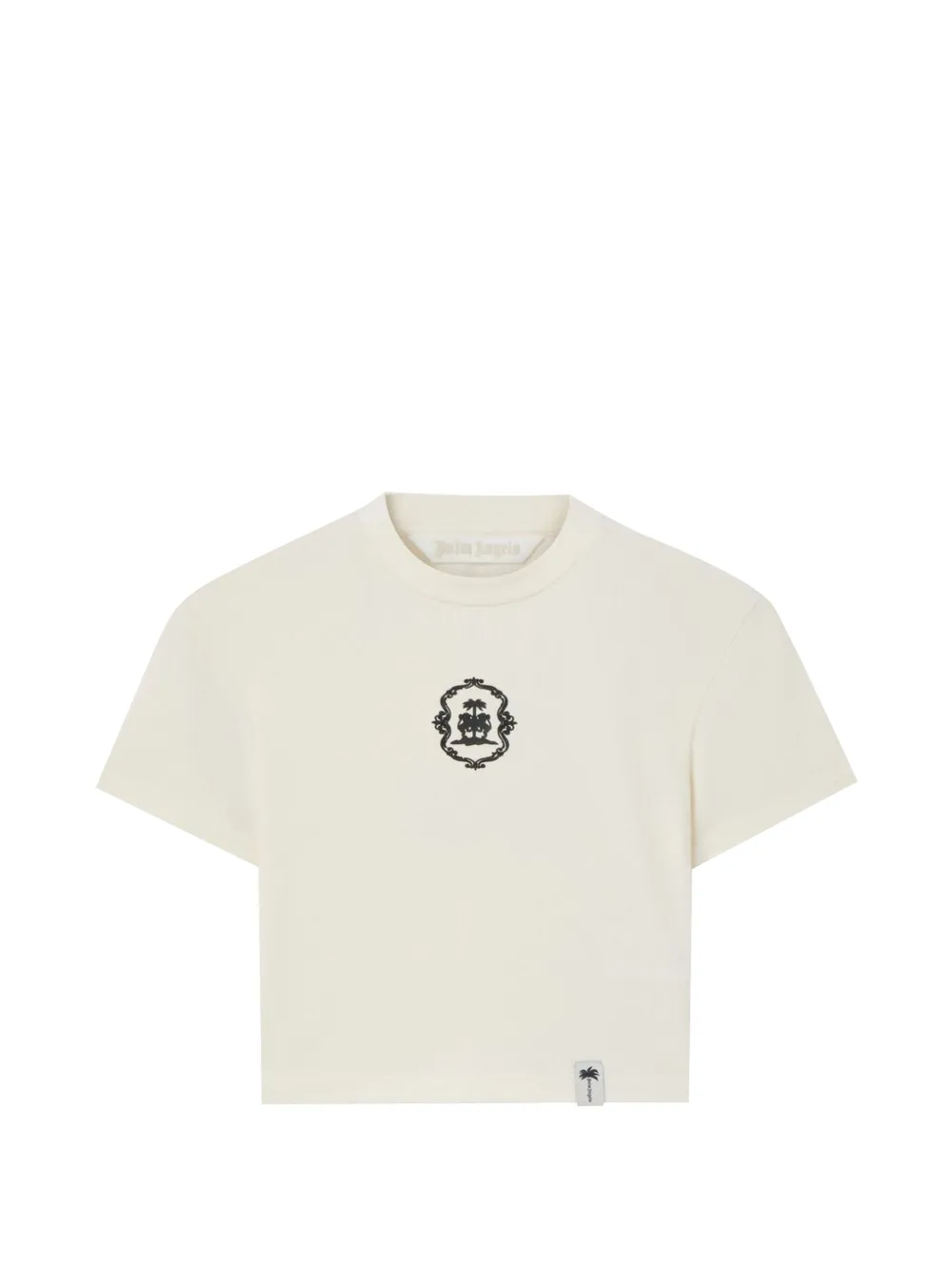 Palm Angels T-shirt crop Lions Herald - Toni neutri