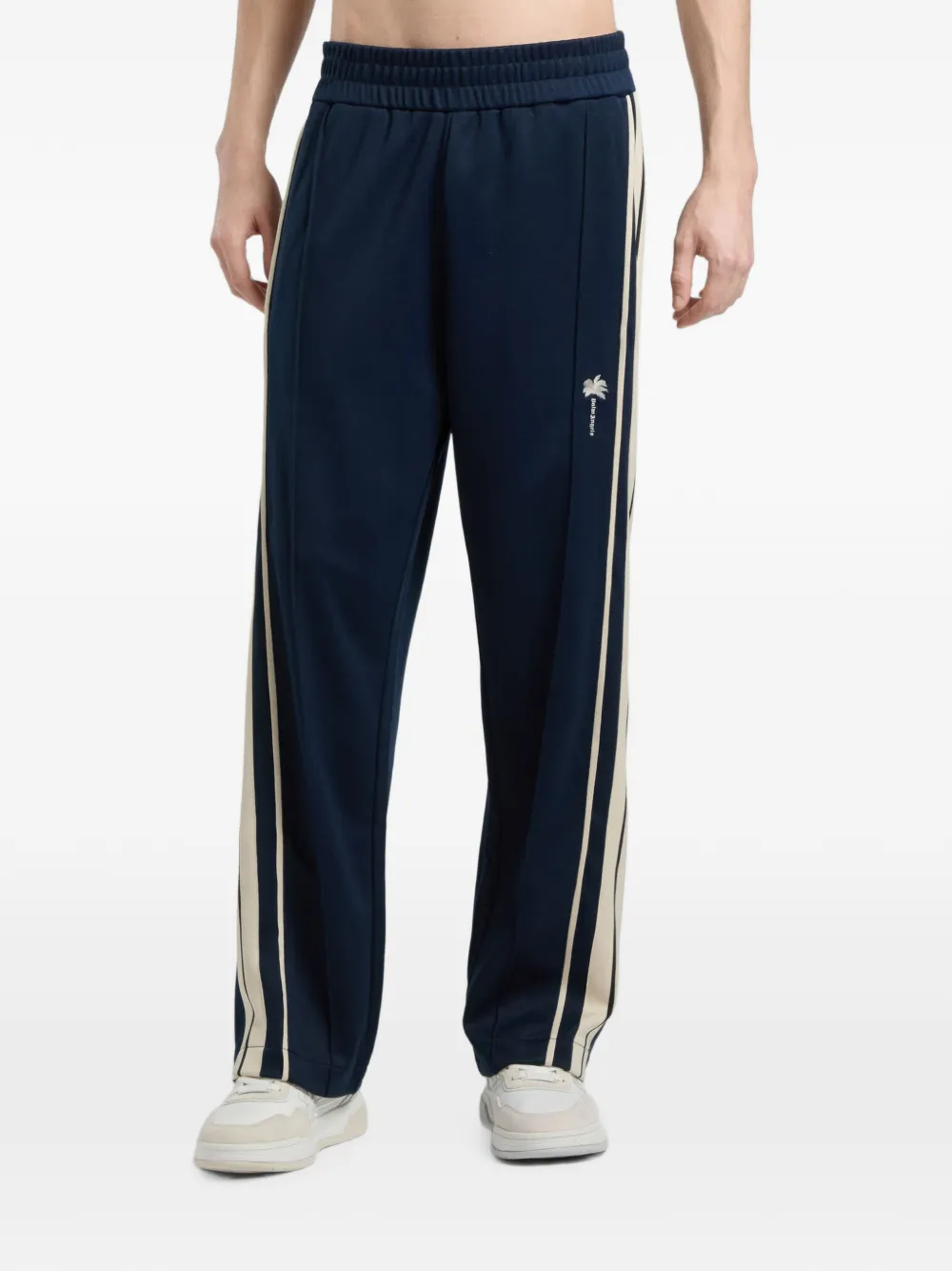 Palm Angels Gestreepte trainingsbroek met palmboomprint Blauw