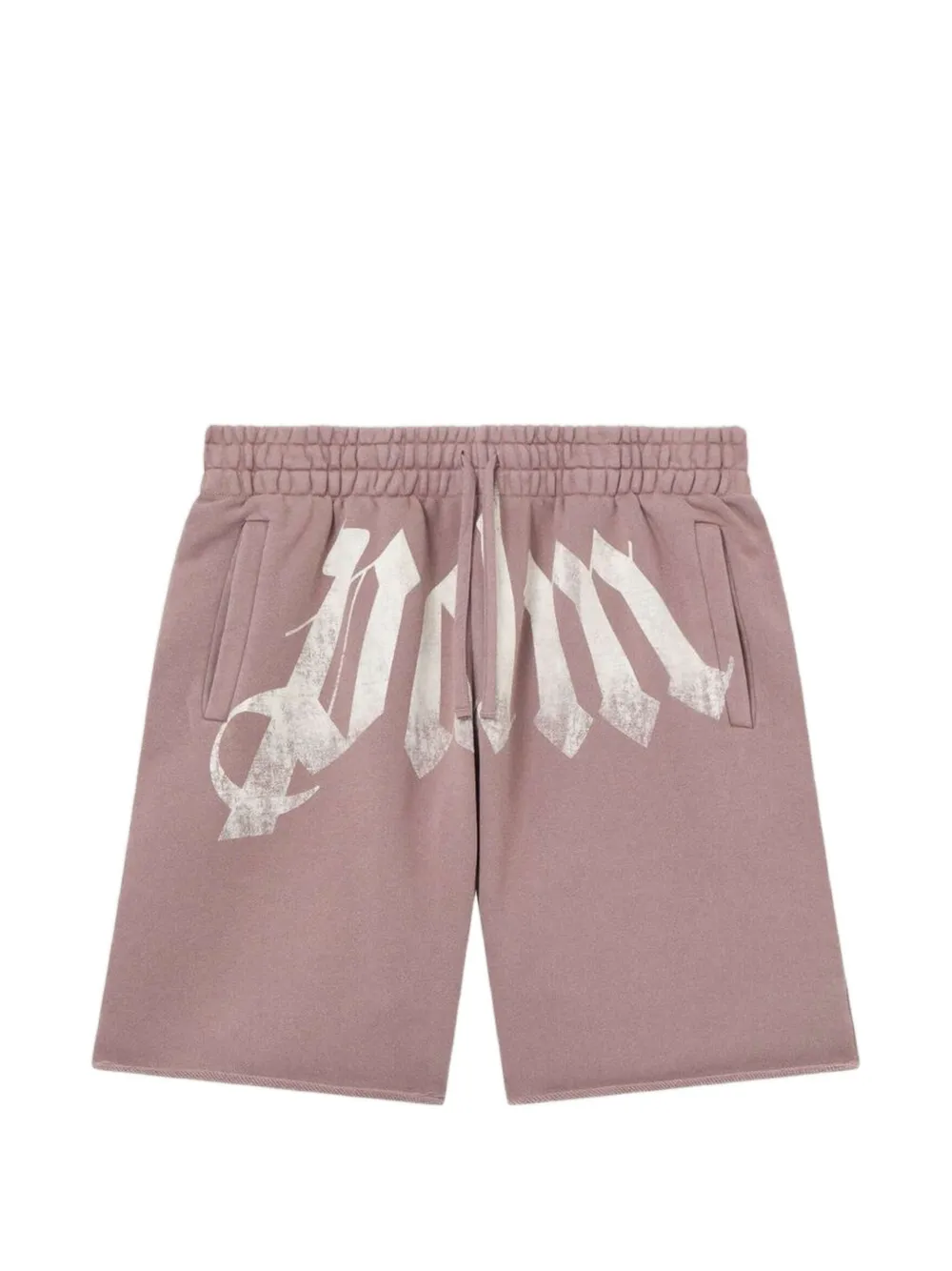 Palm Angels Gerafelde shorts met logo-print Roze