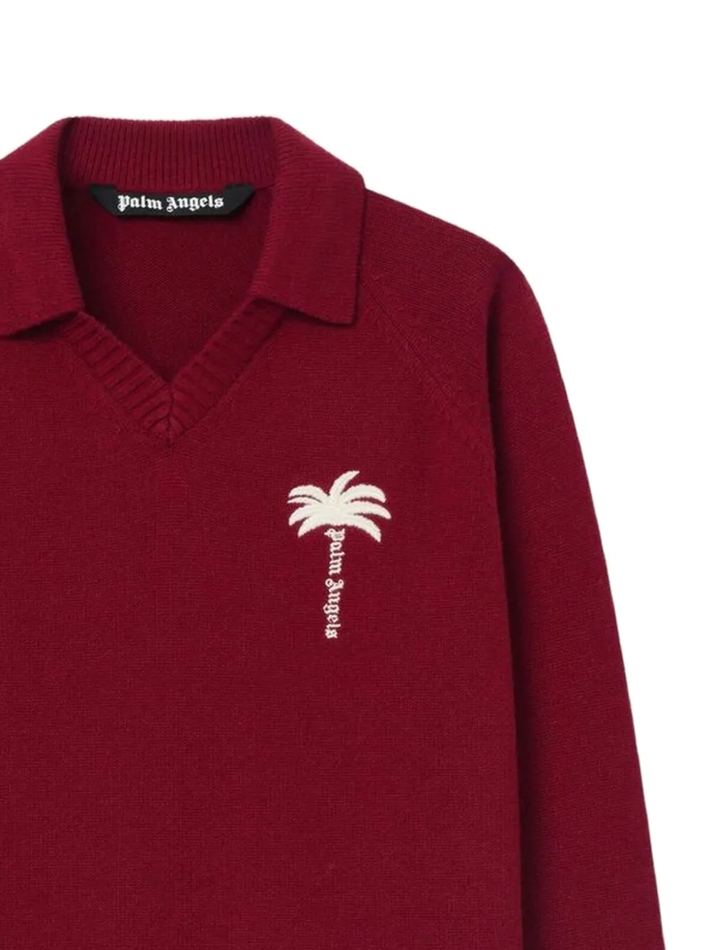 Palm Angels Palm Tree gebreide trui met V-hals Rood