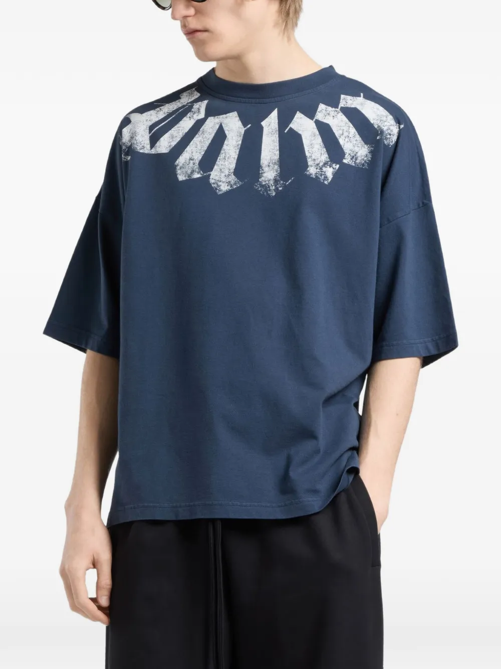 Palm Angels Katoenen T-shirt met logoprint Blauw
