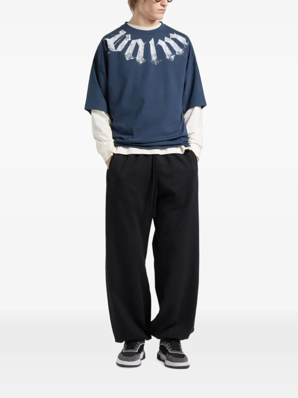 Palm Angels Katoenen T-shirt met logoprint Blauw