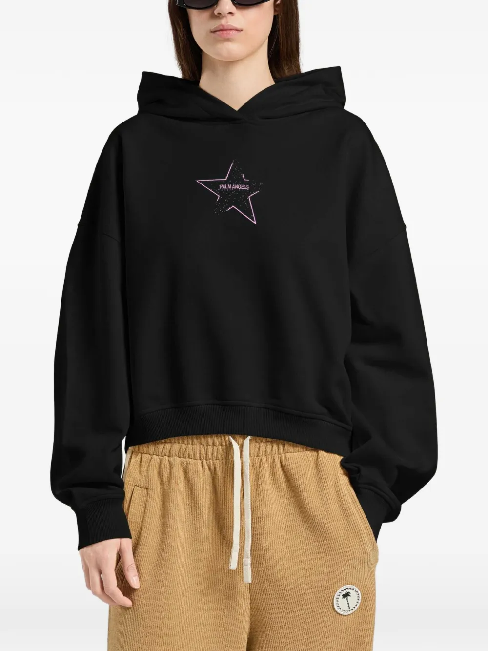 Palm Angels Icon Palm hoodie met sterprint Zwart