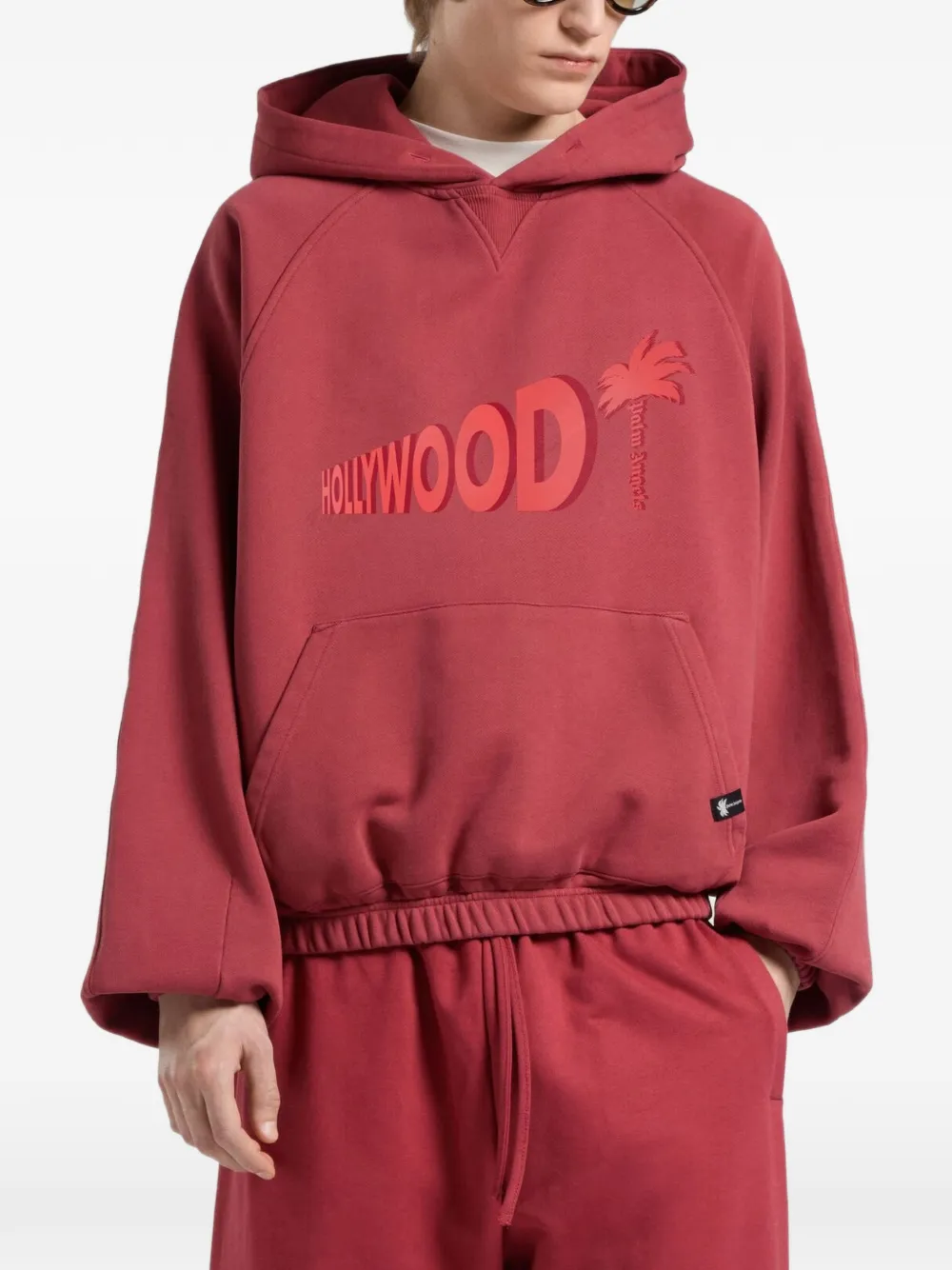 Palm Angels Sunset Blvd hoodie met logoprint Rood