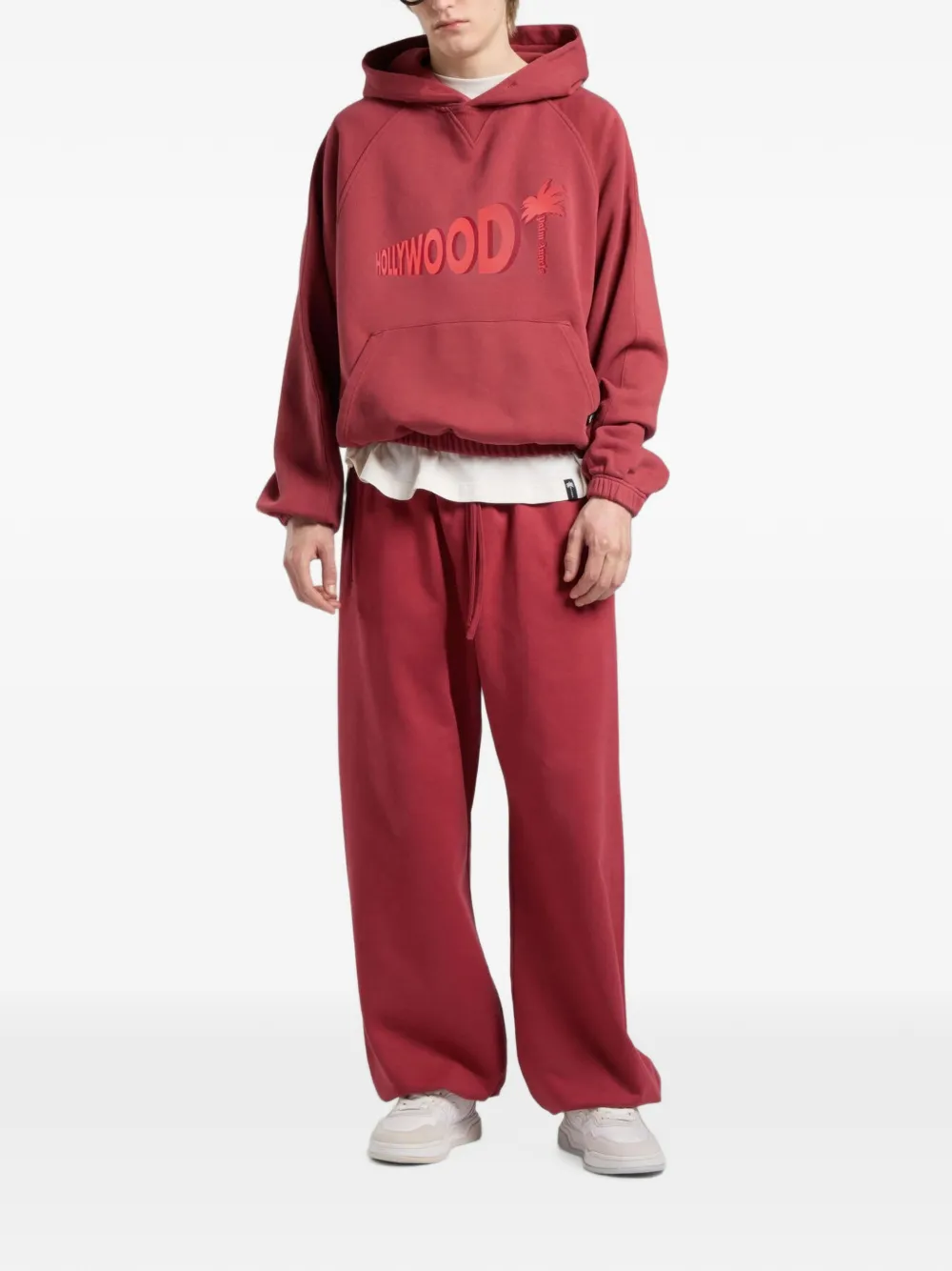 Palm Angels Sunset Blvd hoodie met logoprint Rood