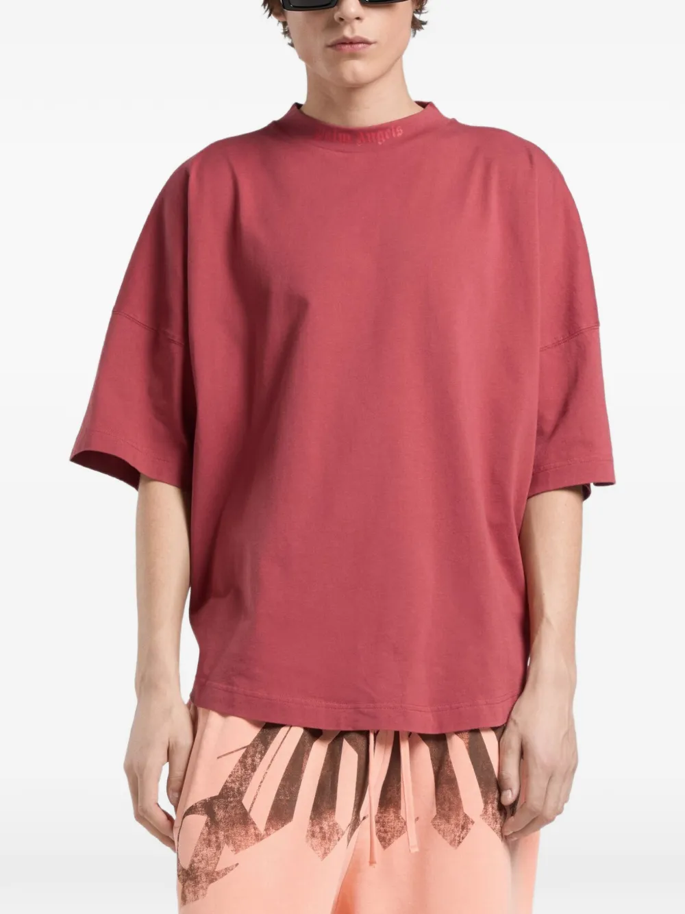 Palm Angels T-shirt met logo Rood