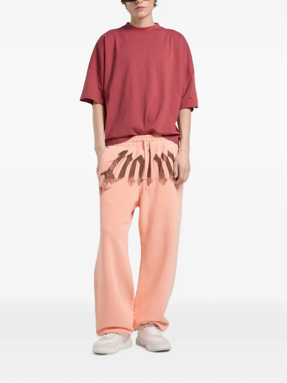 Palm Angels T-shirt met logo Rood