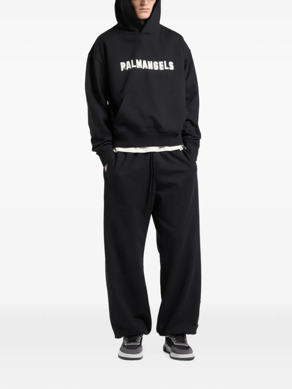 Palm Angels Hoodie met logoprint Zwart