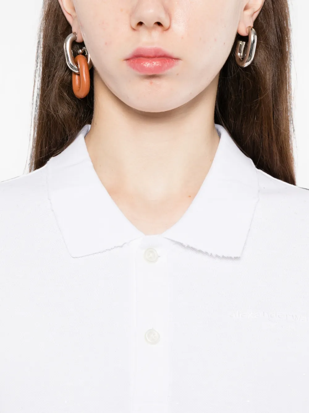 Alexander Wang Shrunken mini-polojurk Wit