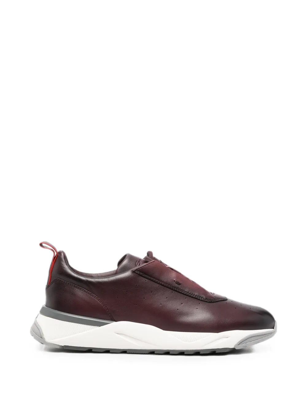 Santoni perforated leather sneakers - Rosso
