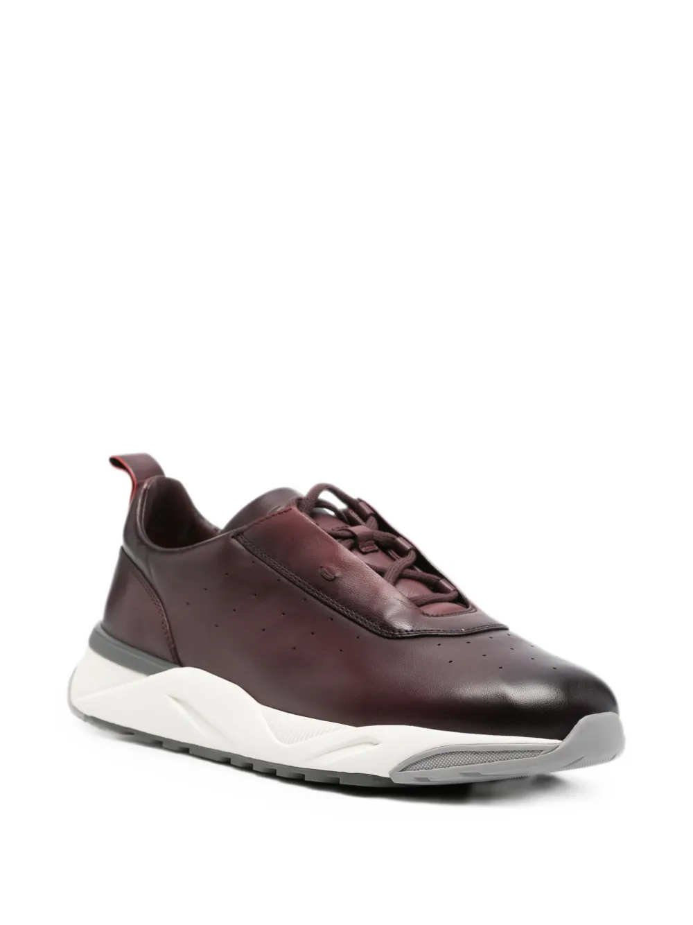 Santoni perforated leather sneakers Rood