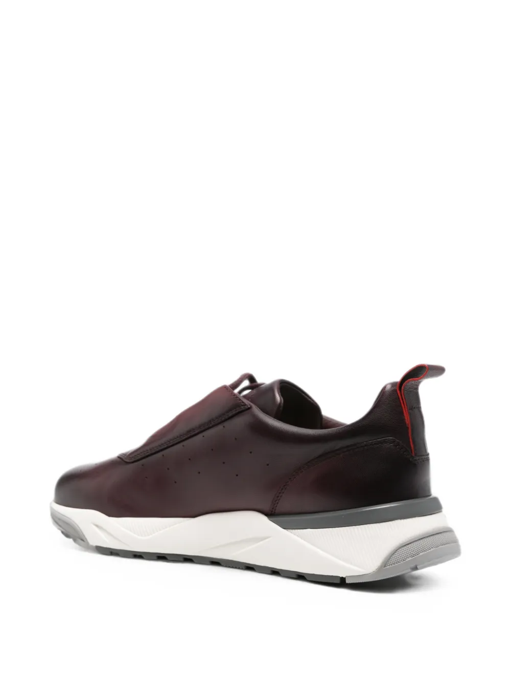 Santoni perforated leather sneakers Rood