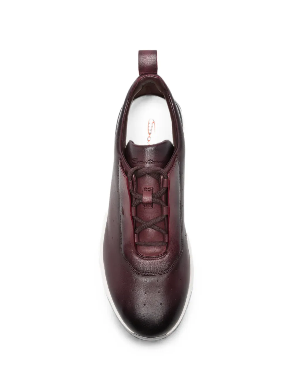 Santoni perforated leather sneakers Rood