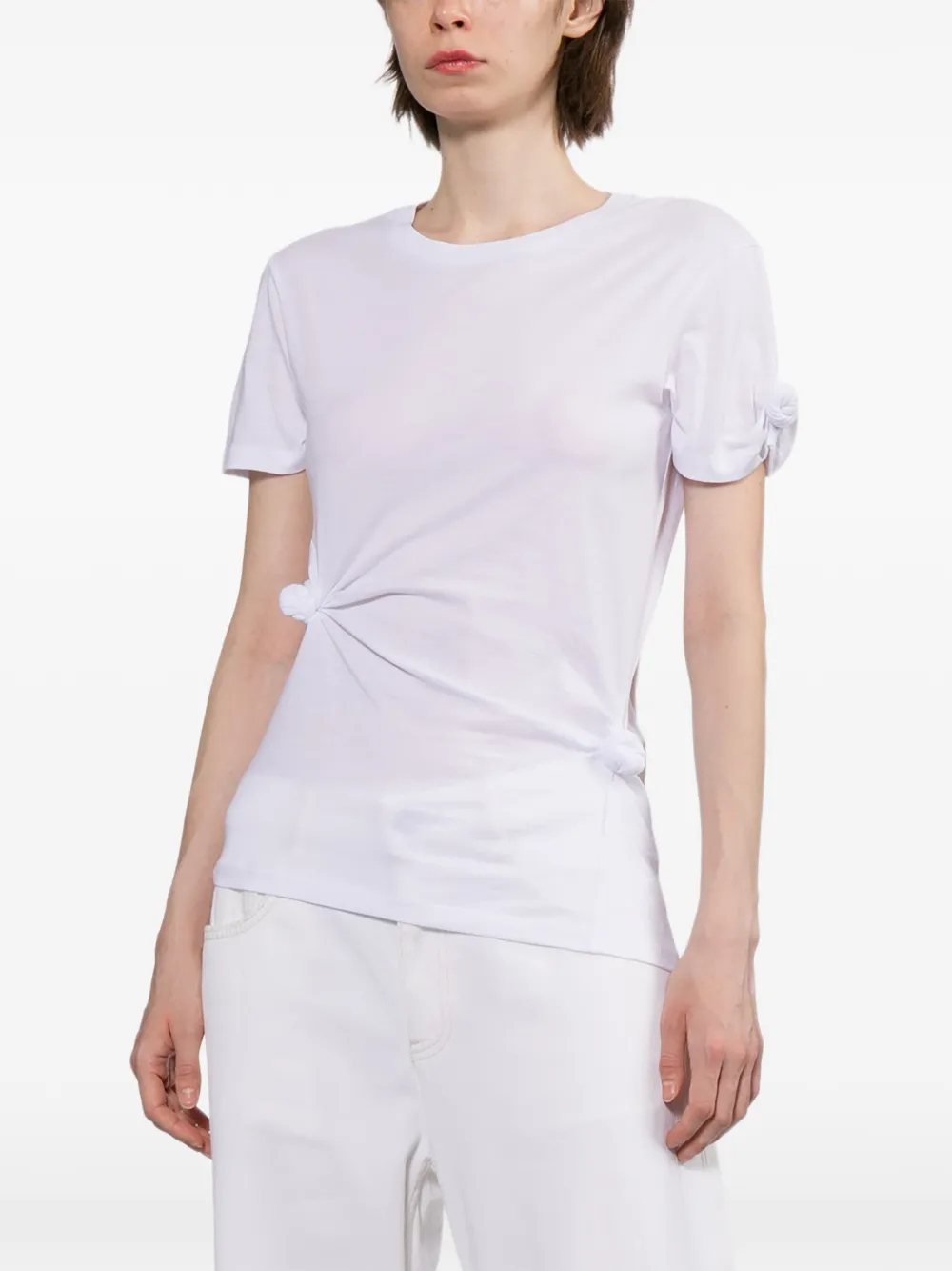 Helmut Lang T-shirt met geknoopt detail Wit