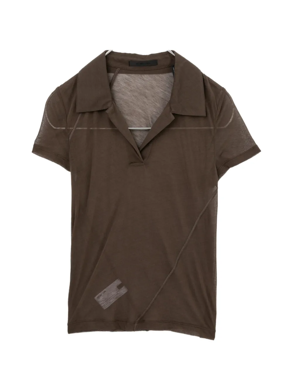 Helmut Lang Canotta con inserti semi trasparenti - Marrone