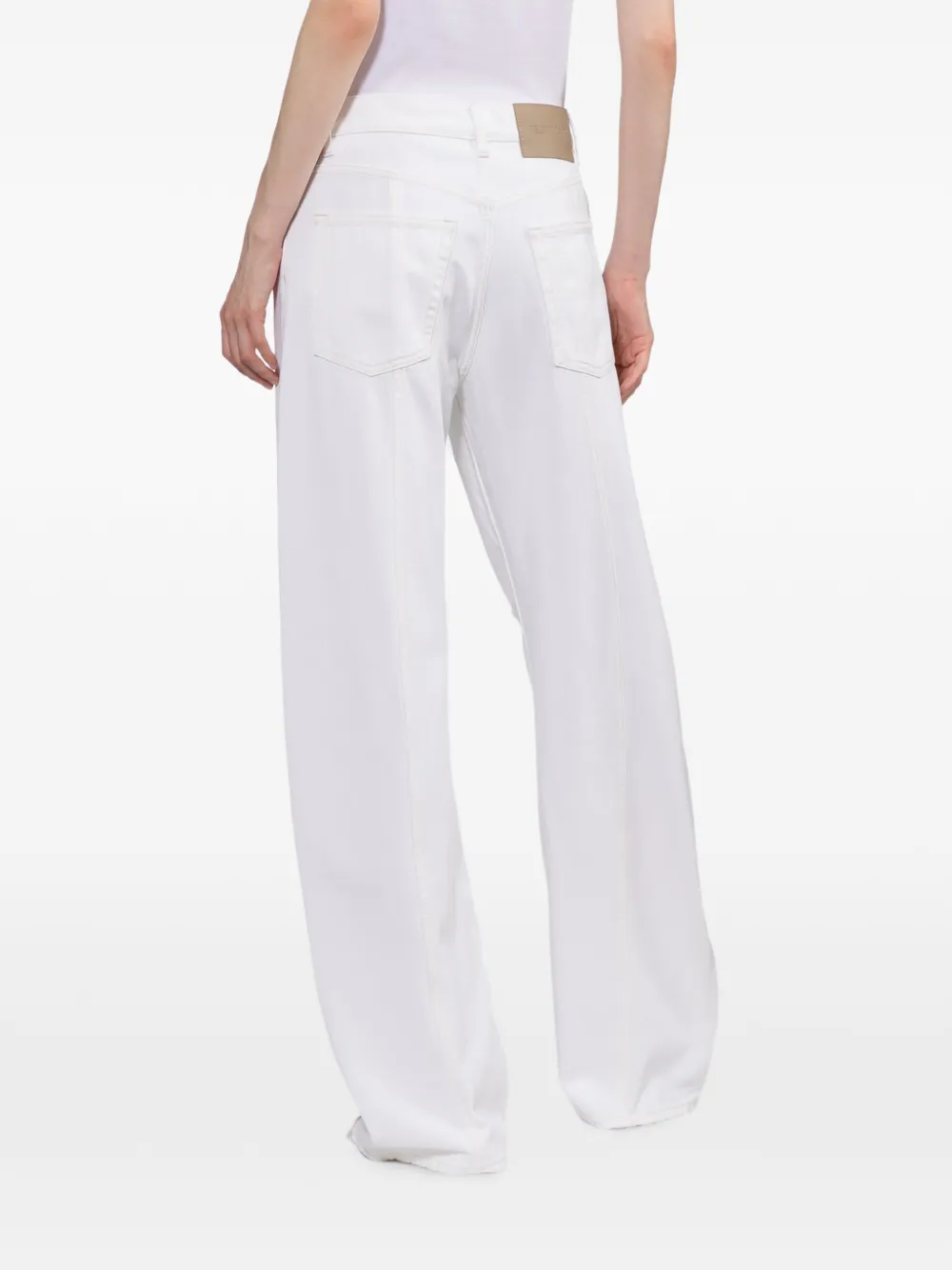 Helmut Lang Gerafelde bootcut jeans Wit