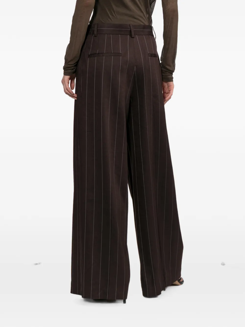 Helmut Lang Broek met wijde pijpen Bruin