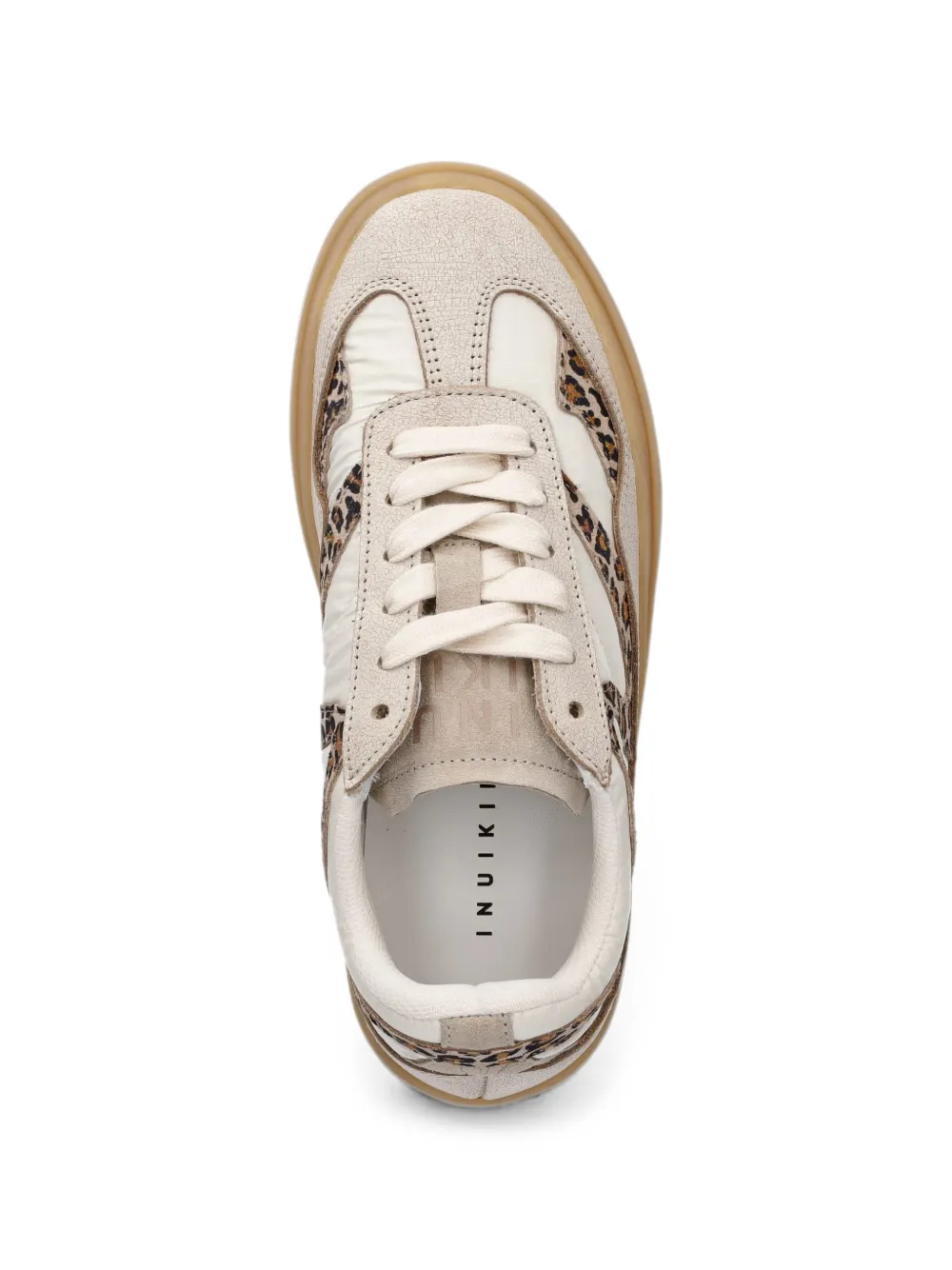 Inuikii Sneakers met luipaard-print en vlakken Beige