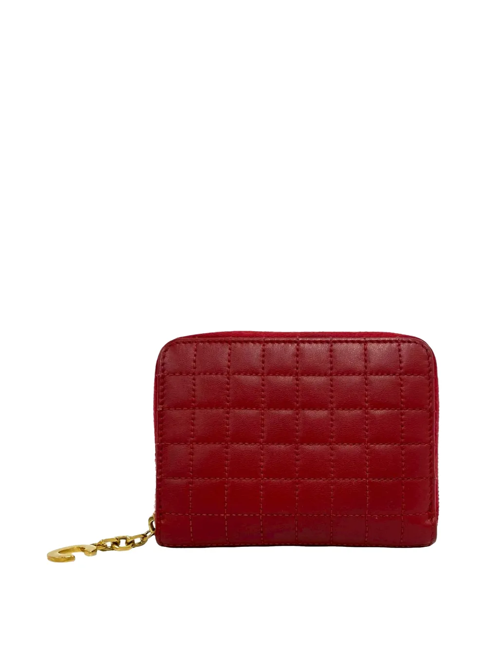 Celine Pre-Owned Portamonete in pelle trapuntata con ciondolo C 2018 - Rosso