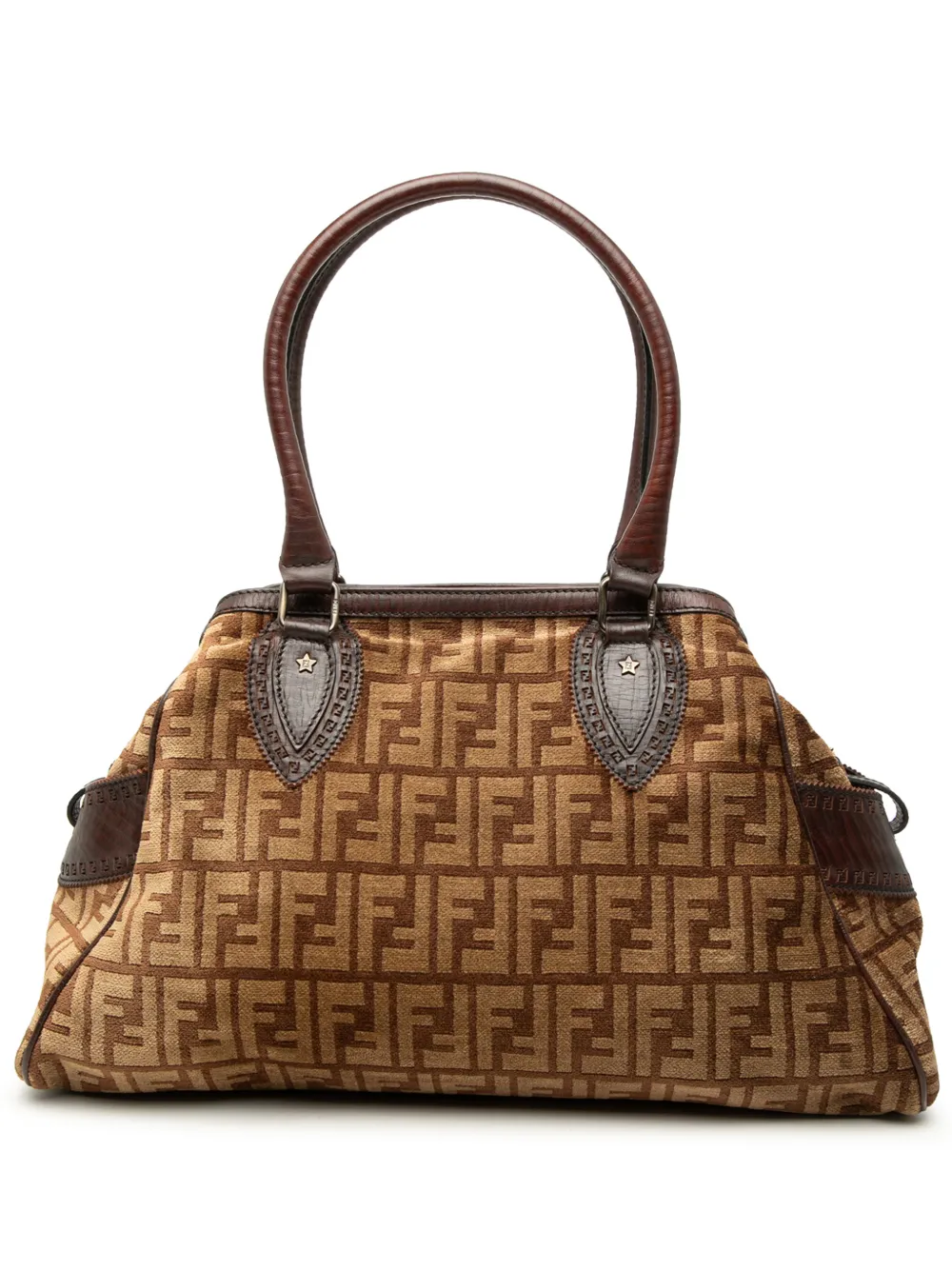 Fendi Pre-Owned Borsa a mano Etniko Du Jour media in velluto con motivo Zucca 2000-2010 - Marrone